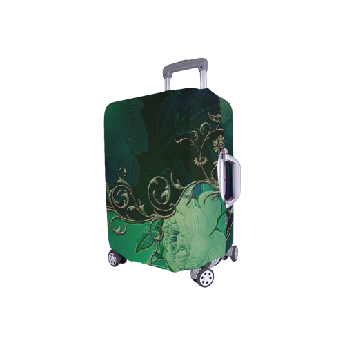 Green floral design Luggage Cover/Small 18"-21"