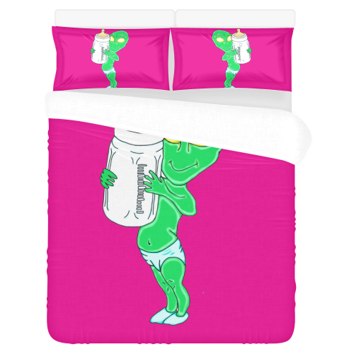 Alien Baby Boy Pink 3-Piece Bedding Set