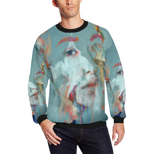 Ocean Queen All Over Print Crewneck Sweatshirt for Men/Large (Model H18)