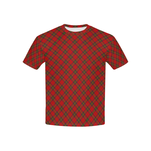 Red Tartan Plaid Pattern Kids' All Over Print T-shirt (USA Size) (Model T40)