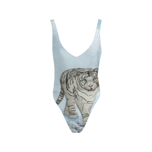 Wonderful siberian tiger Sexy Low Back One-Piece Swimsuit (Model S09)