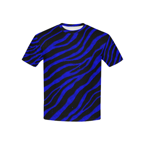 Ripped SpaceTime Stripes - Blue Kids' All Over Print T-shirt (USA Size) (Model T40)