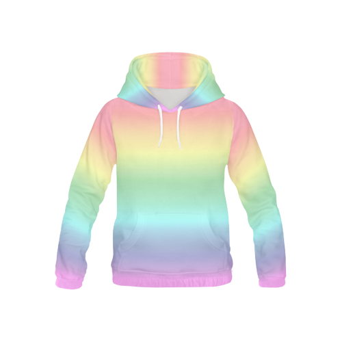Pastel Rainbow All Over Print Hoodie for Kid (USA Size) (Model H13)