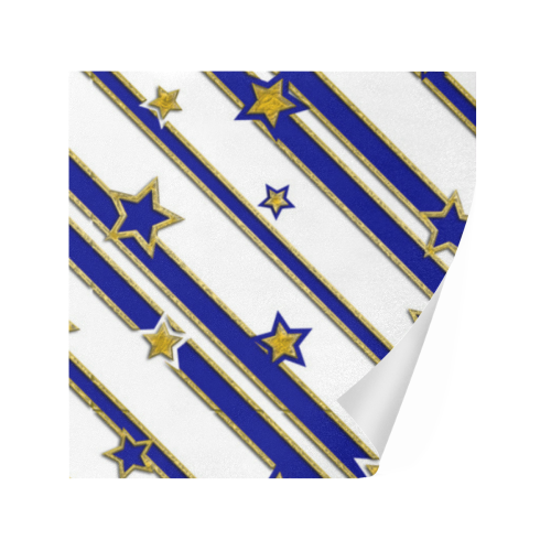 STARS & STRIPES blue gold white Gift Wrapping Paper 58"x 23" (1 Roll)