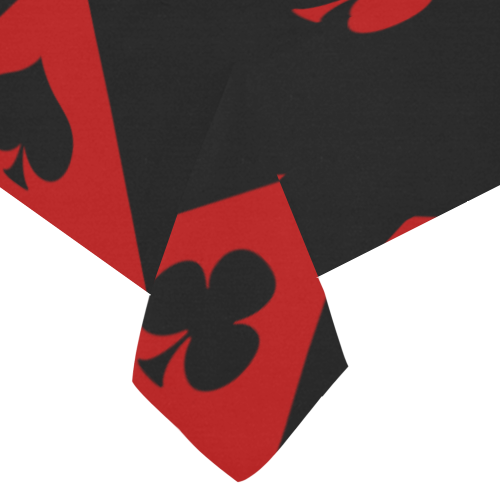 Las Vegas Black Red Play Card Shapes Cotton Linen Tablecloth 60"x 104"