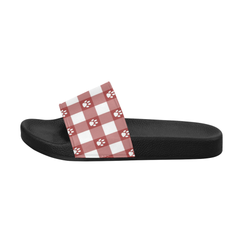Plaid and paws Women's Slide Sandals (Model 057)