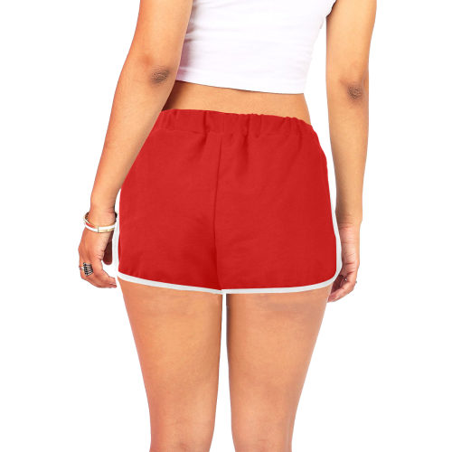 red workout shorts Women's All Over Print Relaxed Shorts (Model L19)