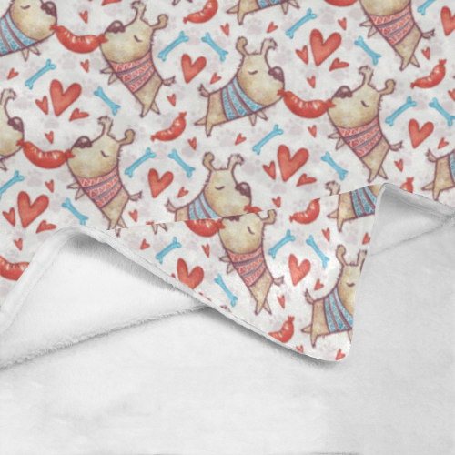 Cute Valentine Dogs in Love Ultra-Soft Micro Fleece Blanket 60"x80"
