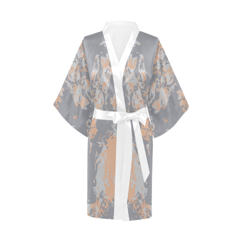 Peach Nougat, Sleet & Oyster Mushroom Kimono Robe
