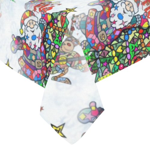 Ho Ho Ho X Mas by Nico Bielow Cotton Linen Tablecloth 60"x 84"