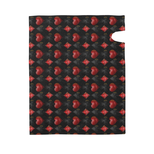 Las Vegas Black and Red Casino Poker Card Shapes on Black Mailbox Cover