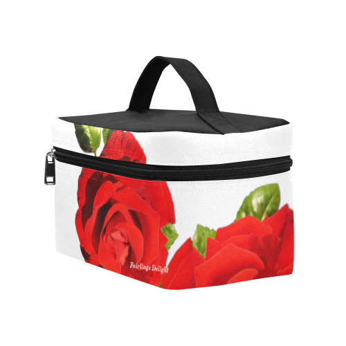 Fairlings Delight's Floral Luxury Collection- Red Rose Cosmetic Bag/Large 53086a Cosmetic Bag/Large (Model 1658)