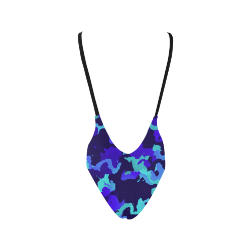 new modern camouflage D by JamColors Sexy Low Back One-Piece Swimsuit (Model S09)