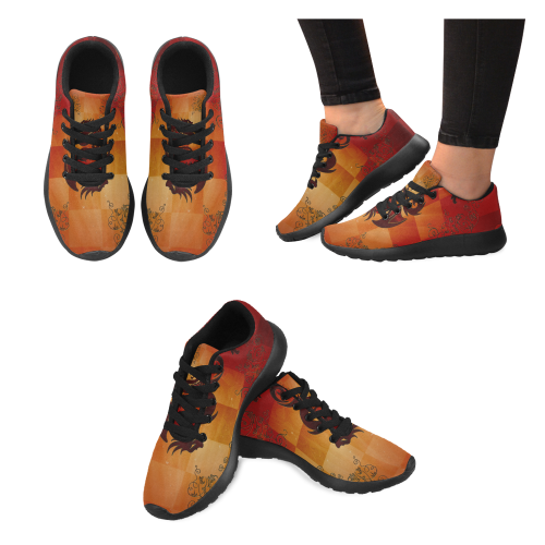 Tribal dragon  on vintage background Men’s Running Shoes (Model 020)