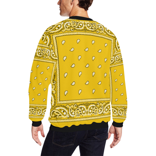 KERCHIEF PATTERN YELLOW All Over Print Crewneck Sweatshirt for Men/Large (Model H18)