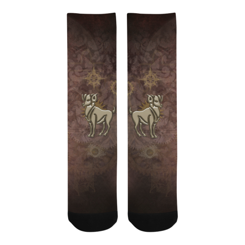 Steampunk Zodiac Aries Men's Custom Socks