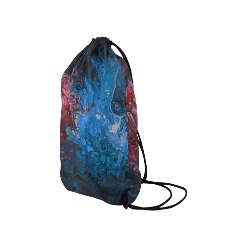 Fantasy Swirl Blue Red. Small Drawstring Bag Model 1604 (Twin Sides) 11"(W) * 17.7"(H)
