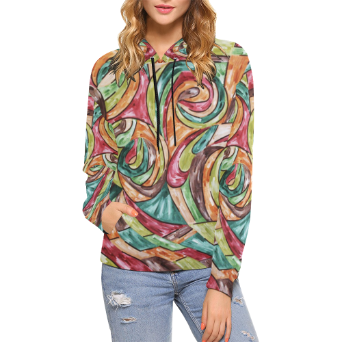 Earth All Over Print Hoodie for Women (USA Size) (Model H13)