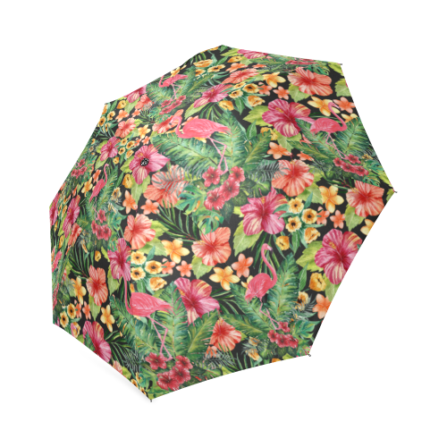 Tropical Flamingo Flowers Foldable Umbrella (Model U01)