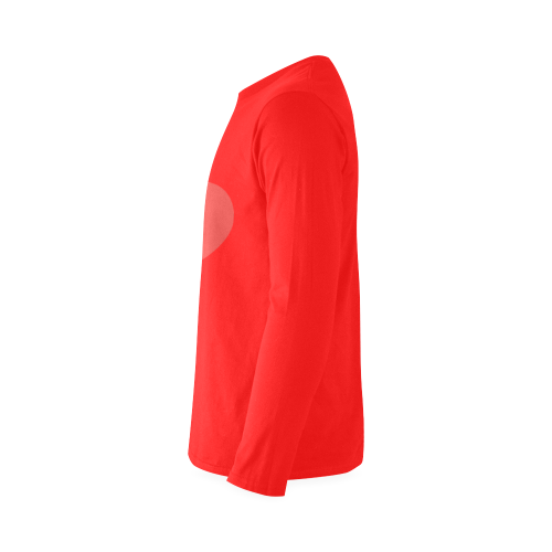 Red Heart Fingers / Red Sunny Men's T-shirt (long-sleeve) (Model T08)