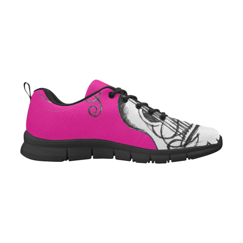 violao arte meu pink Women's Breathable Running Shoes/Large (Model 055)