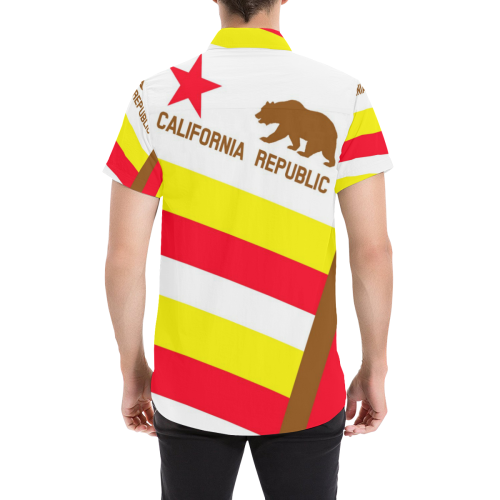 CALIFORNIA REPUBLIC 2 Men's All Over Print Short Sleeve Shirt/Large Size (Model T53)