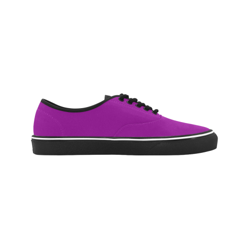 color dark magenta Classic Men's Canvas Low Top Shoes/Large (Model E001-4)