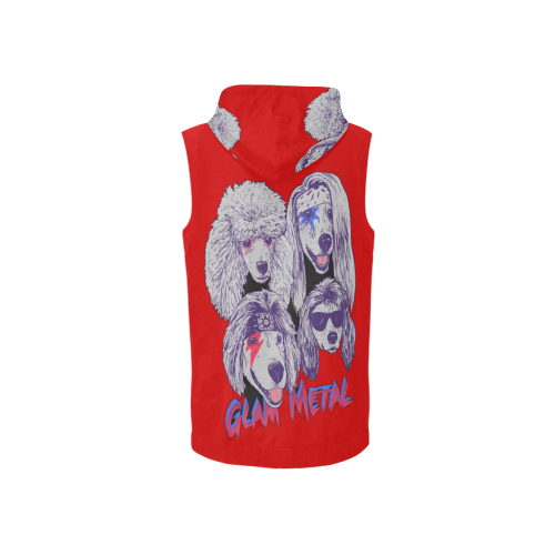 glam-metal All Over Print Sleeveless Zip Up Hoodie for Women (Model H16)