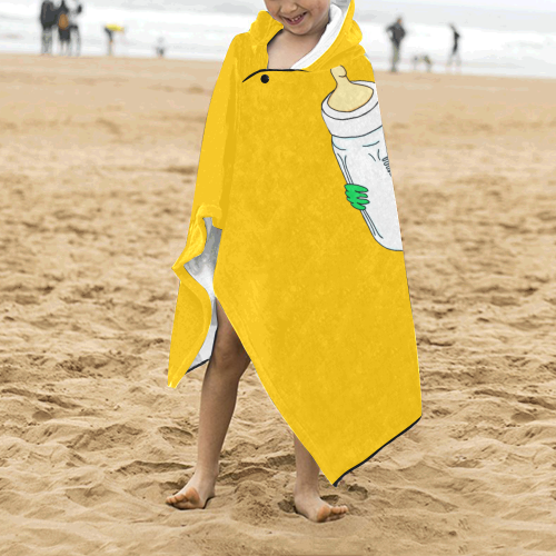 Alien Baby Boy Yellow Kids' Hooded Bath Towels