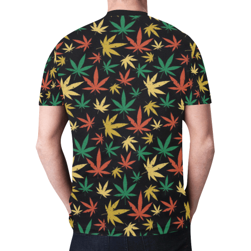 Cannabis Pattern New All Over Print T-shirt for Men (Model T45)