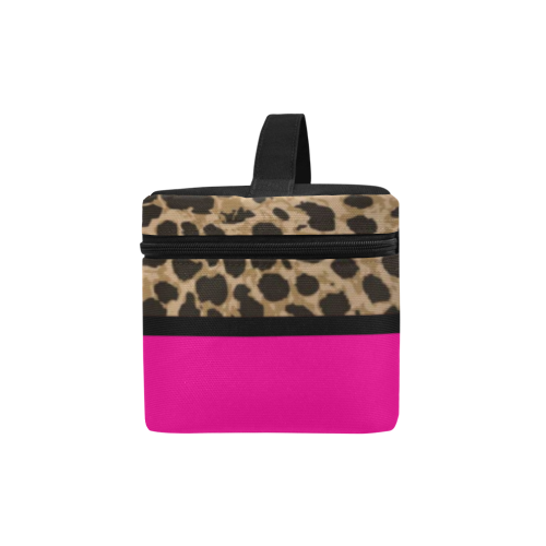 Yahweh Leopard Meero Pink Cosmetic Bag/Large (Model 1658)
