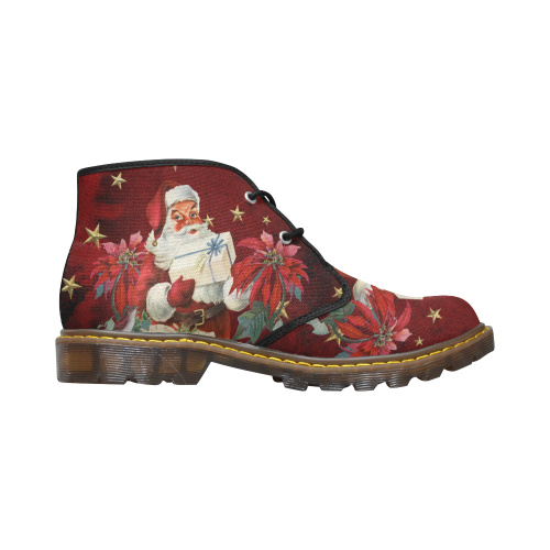 Santa Claus with gifts, vintage Women's Canvas Chukka Boots (Model 2402-1)