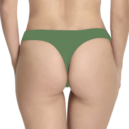 color artichoke green Women's All Over Print Thongs (Model L30)