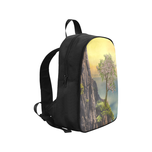 Mountain And A Cherry Tree Fabric School Backpack (Model 1682) (Medium)