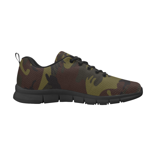 Camo Green Brown Men's Breathable Running Shoes (Model 055)