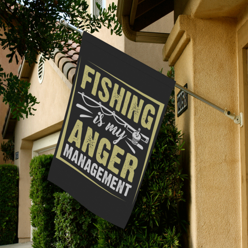 Fishing Is My Anger Management Garden Flag 28''x40'' （Without Flagpole）
