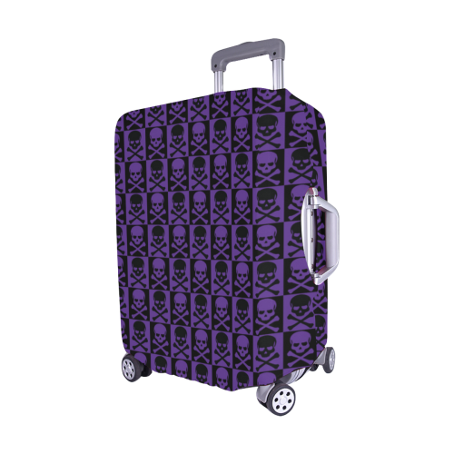 Gothic style Purple & Black Skulls Luggage Cover/Medium 22"-25"