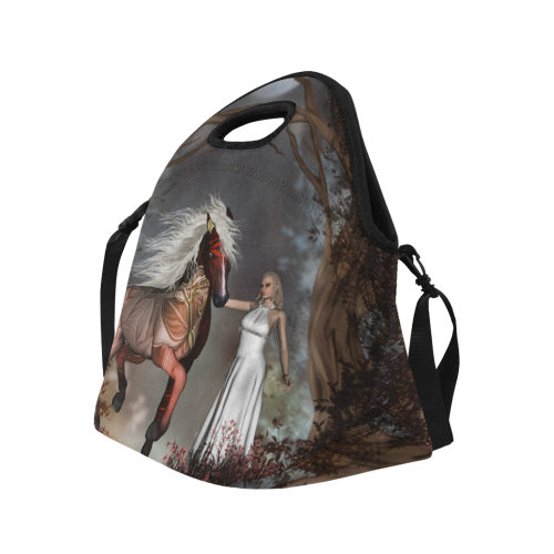 Fantasy horse with fairy Neoprene Lunch Bag/Large (Model 1669)