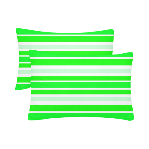 Neon Green Stripes Custom Pillow Case 20"x 30" (One Side) (Set of 2)