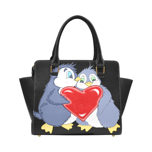Penguin Love Black Classic Shoulder Handbag (Model 1653)