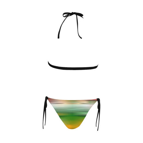 noisy gradient 3 by JamColors Buckle Front Halter Bikini Swimsuit (Model S08)