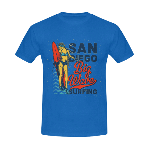San Diego Big Wave Surfing Men's T-Shirt in USA Size (Front Printing Only)