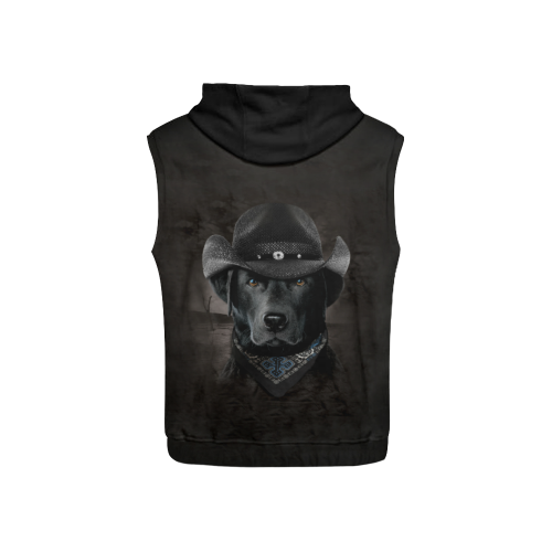 Lab Cowboy All Over Print Sleeveless Hoodie for Kid (Model H15)