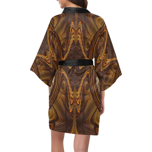 Petrified Wood Parquetry Fractal Abstract Kimono Robe