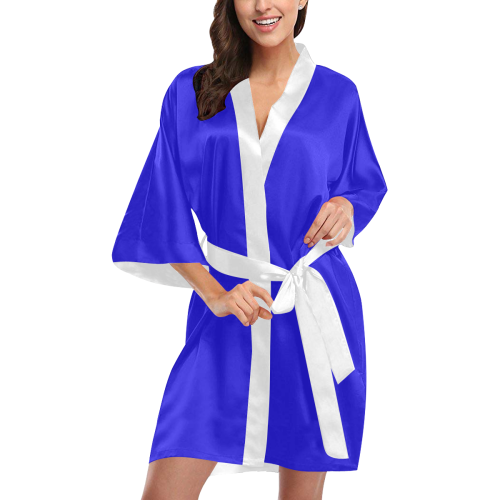 Blessed Mother Blue Solid Colored Kimono Robe