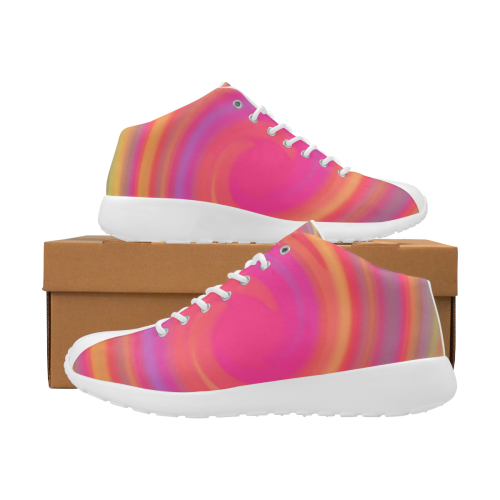 Rainbow Swirls Men's Basketball Training Shoes (Model 47502)