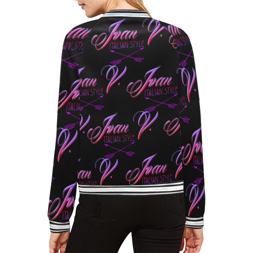 Ivan Venerucci Italian Style brand All Over Print Bomber Jacket for Women (Model H21)