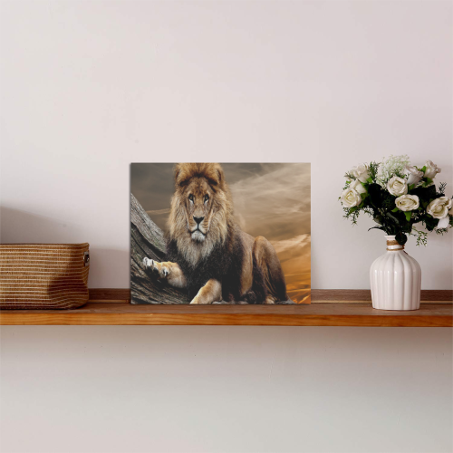 King Lion Sunset Photo Panel for Tabletop Display 8"x6"