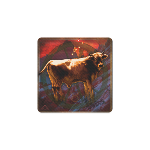 Taurus the Bull by The Lowest of Low Square Coaster