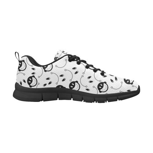 black and white funny monkeys Women's Breathable Running Shoes/Large (Model 055)